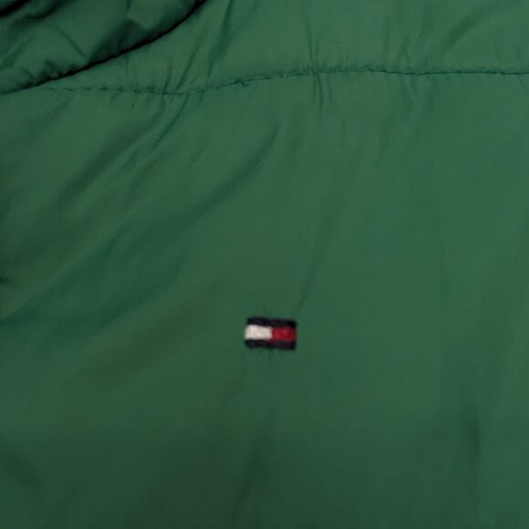 Tommy Hilfiger Puffer Vest Womens Jacket Green Multi Pockets Full zip Size XS - Picture 4 of 11